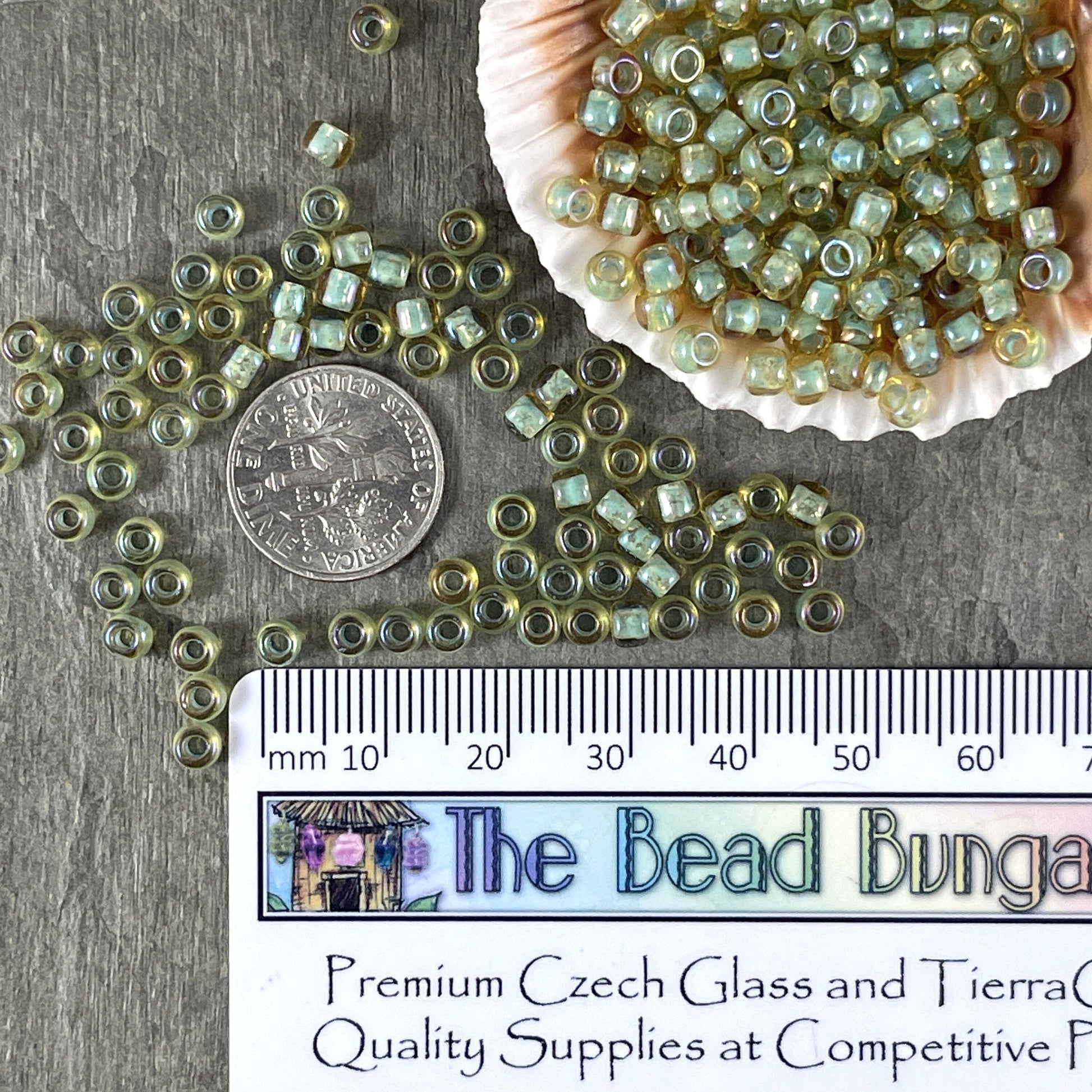 TOHO Glass Seed Beads 6/0 Light Topaz Glass Seafoam Lined (T6/SM-952) Seafoam Seed Beads 6/0 Seed Beads 4mm Glass Beads * Qty. 20 grams