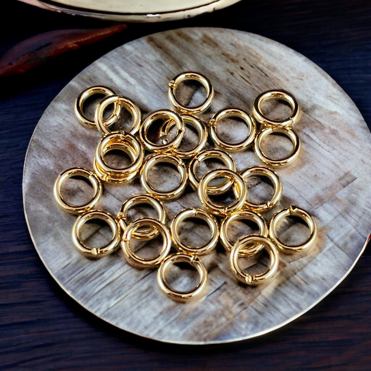 6mm Gold Plated Round Jump Rings ~ 18g Gold Jump Rings ~ Gold Plated Brass Open Jump Rings (FMG/4858) * Qty: 100