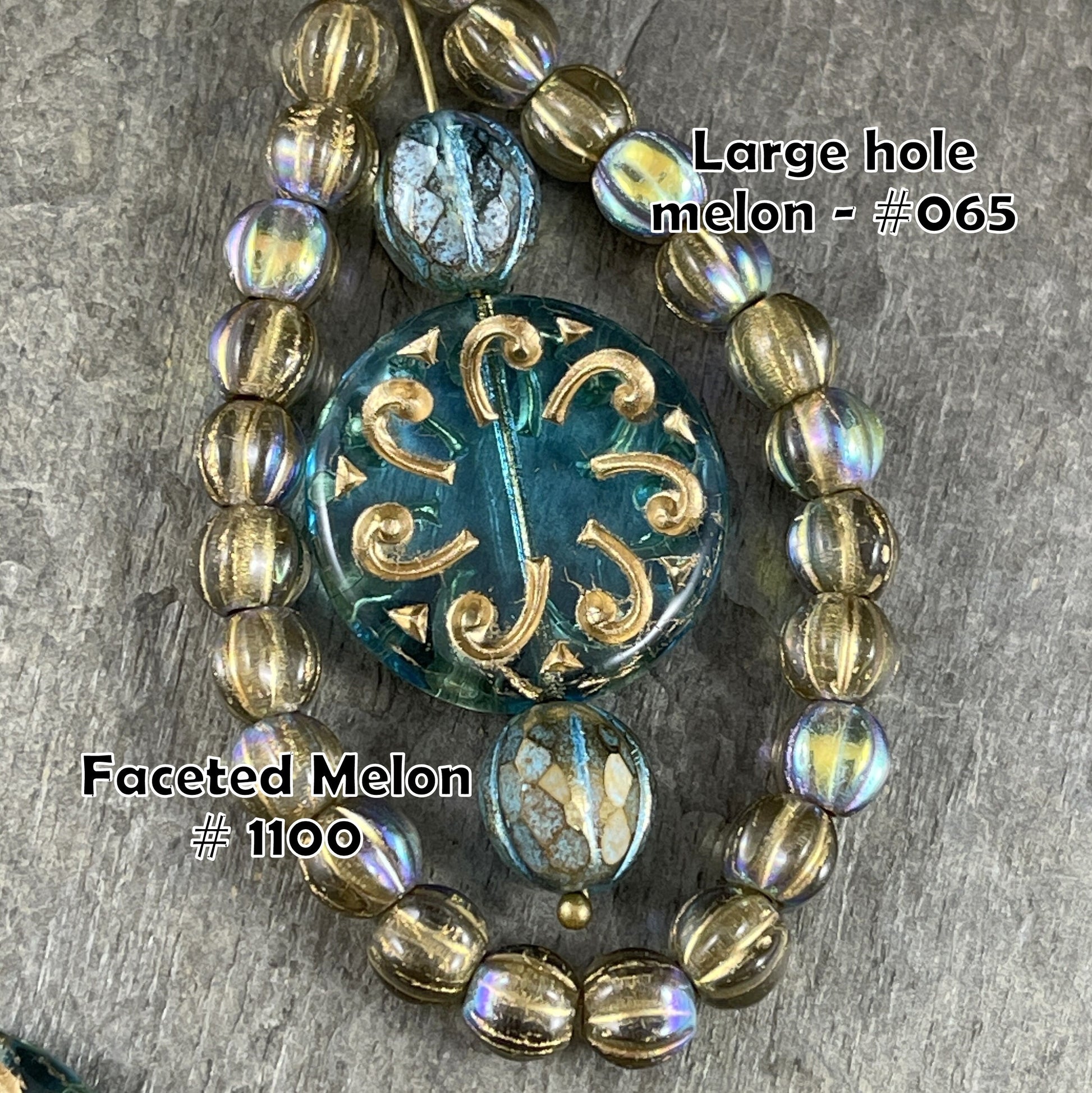 Sun Coin 23mm Czech Glass Beads Transparent Aqua Blue with Gold Wash Focal Bead Pendant Bead (C23/RJ-4786) *