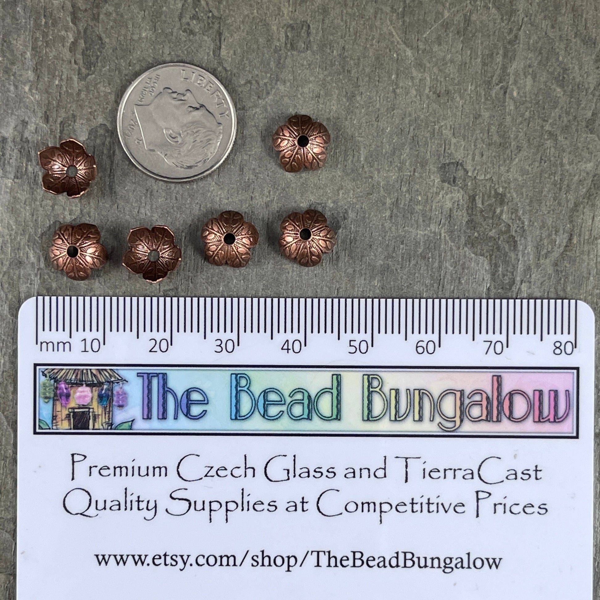 Copper Petal Bead Caps Antiqued Copper Bead Caps 8mm Bead Caps Copper Floral Bead Caps (VJS-X308A) *