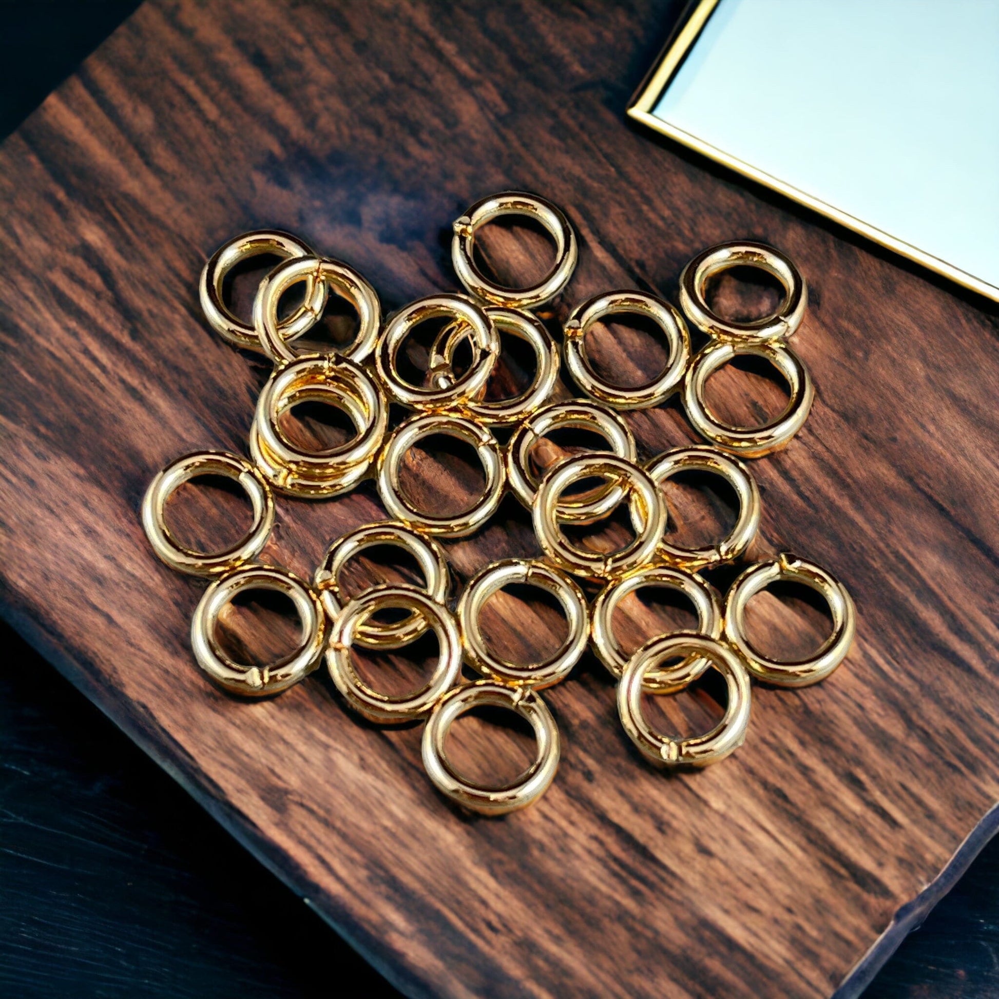 6mm Gold Plated Round Jump Rings ~ 18g Gold Jump Rings ~ Gold Plated Brass Open Jump Rings (FMG/4858) * Qty: 100