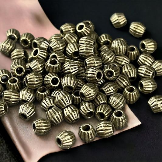 Antiqued Brass Metal Beads 4mm Bicone Nickel Free Spacer Beads Bronze Metal Spacer (0300Y-AB-NF) * Qty. 100