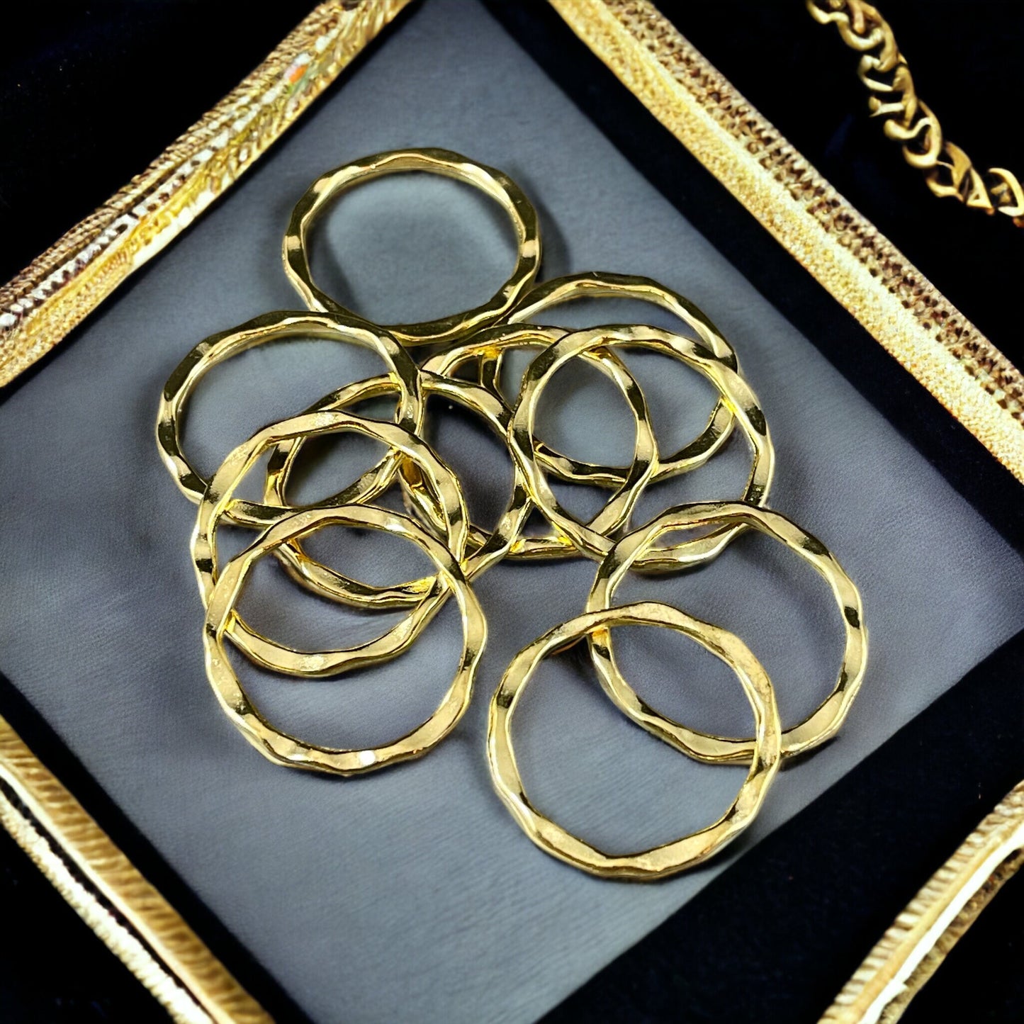 Link Ring Connector ~ Gold Plated Organic Linking Rings ~ 22mm Flat Ring ~ Nickel Free (A017-G-NF) * Qty. 20