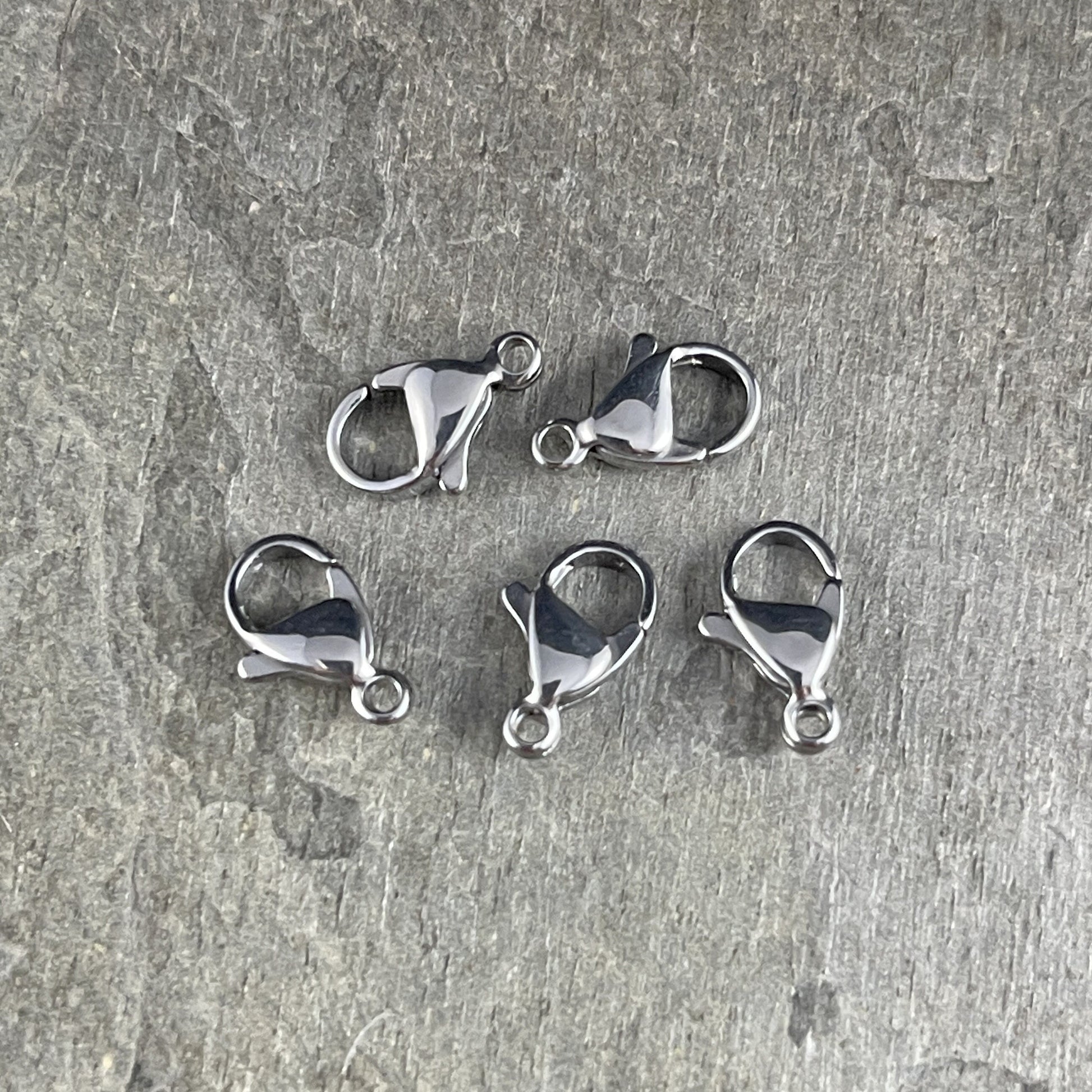 12mm Platinum Silver Lobster Clasps Stainless Steel Clasp Lobster Claw Clasp (M262-12mm) Silver Lobster Clasp * Qty. 10