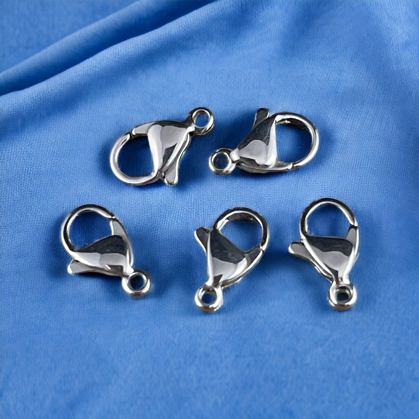 12mm Platinum Silver Lobster Clasps Stainless Steel Clasp Lobster Claw Clasp (M262-12mm) Silver Lobster Clasp * Qty. 10