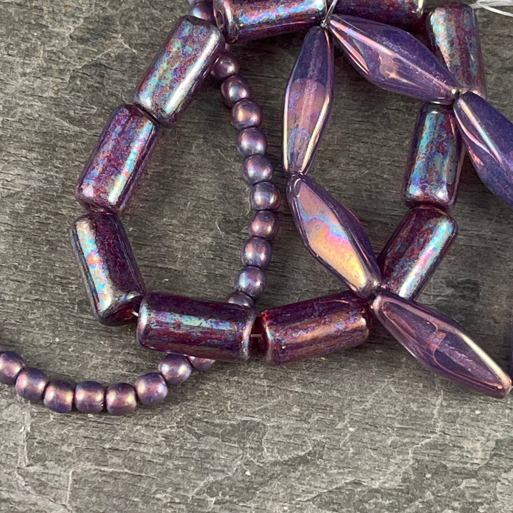 4mm Round Druk Beads ~ Purple with Mother of Pearl Finish Glass Beads ~ Opalescent Purple Czech Beads (D4/N-012) * Qty 50