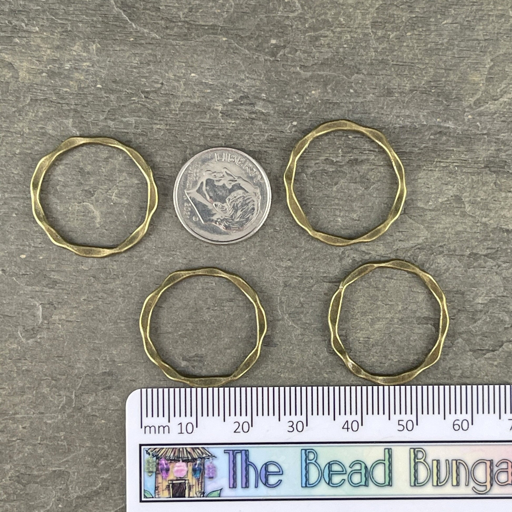 Antiqued Brass Organic Linking Rings ~ Link, Ring, Connector ~ 22mm Flat Ring ~ Nickel Free (A017-AB-NF) * Qty. 20