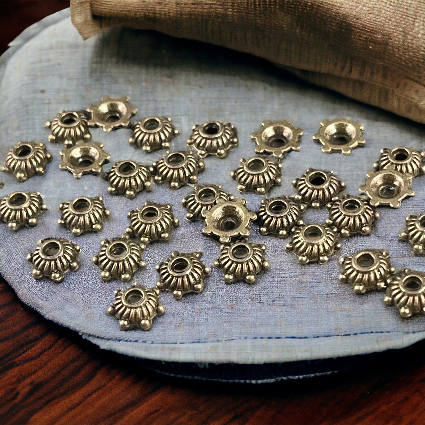 Small Antiqued Brass Bead Caps ~ 5mm Bead Caps for Smaller Beads (MLF0514Y-NF) * Qty. 200