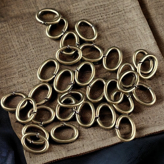 7x5mm Oval Shape Jump Rings, 18g Brass Jump Rings, Antiqued Brass Open Jump Rings (FMG/5160) * Qty. 100