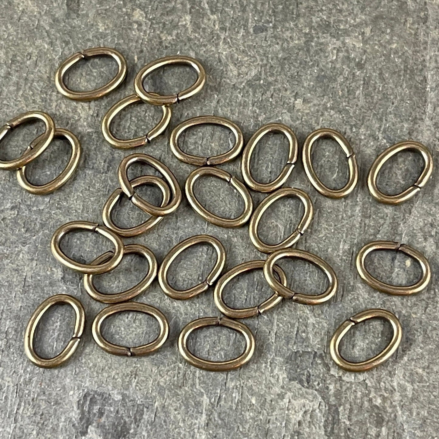 7x5mm Oval Shape Jump Rings, 18g Brass Jump Rings, Antiqued Brass Open Jump Rings (FMG/5160) * Qty. 100