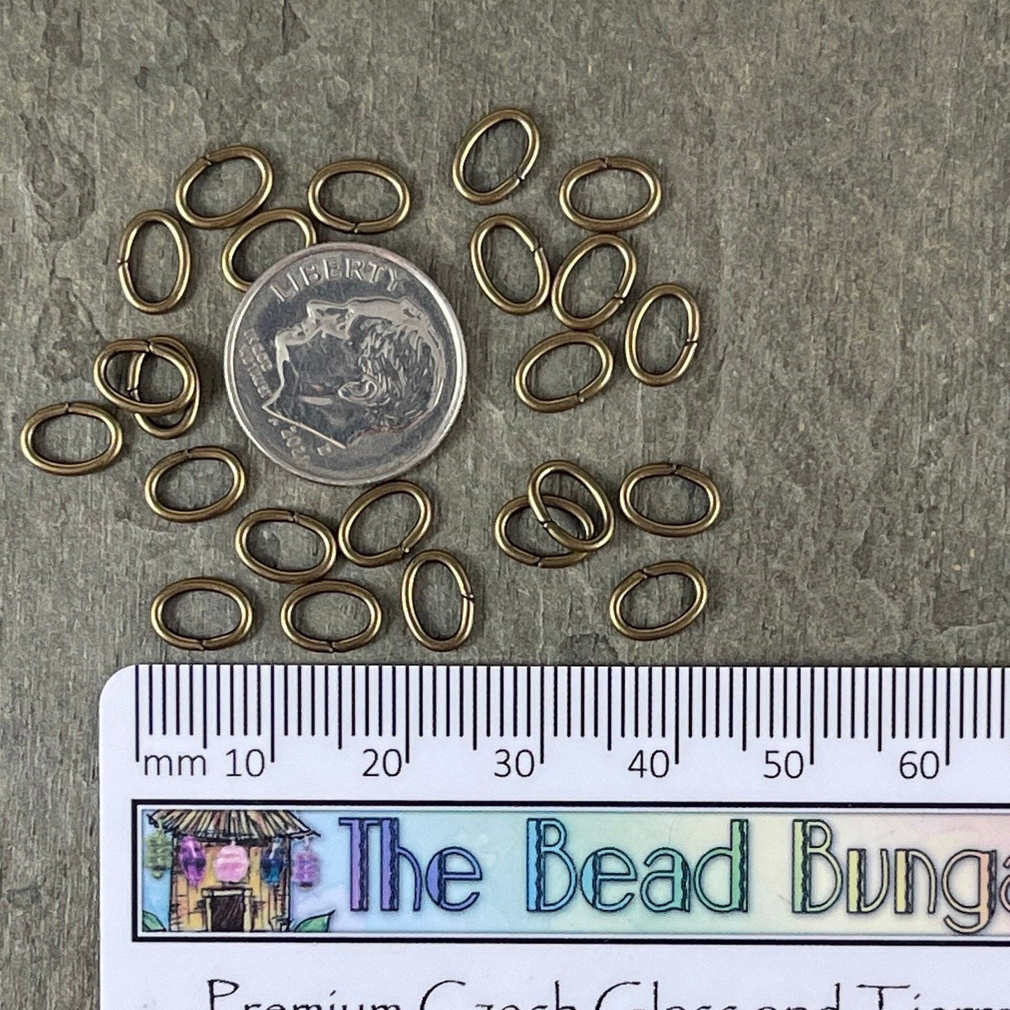 7x5mm Oval Shape Jump Rings, 18g Brass Jump Rings, Antiqued Brass Open Jump Rings (FMG/5160) * Qty. 100