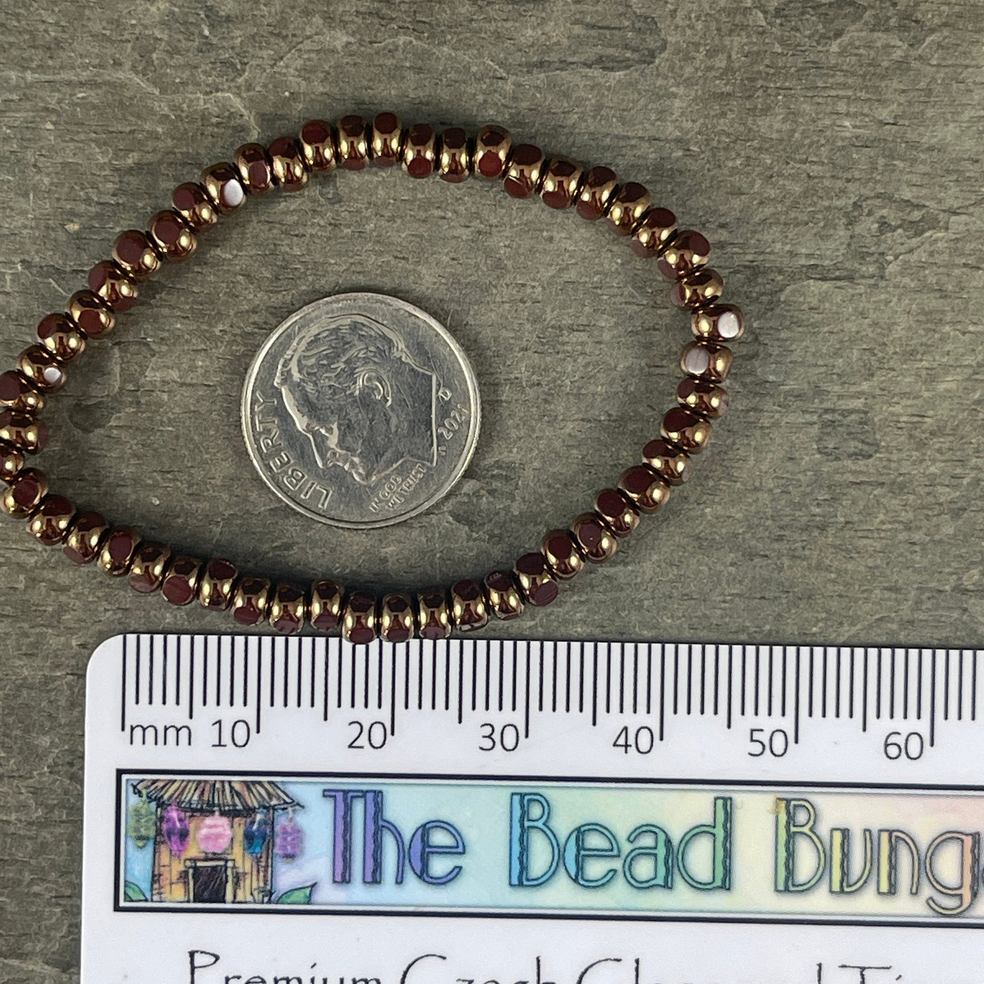 Mahogany Brown Tri-Cut Faceted Czech Glass Seed Bead - 4x3mm Opaque Brown with Bronze Finish (TRICA/RJ-2794) * Qty. 50